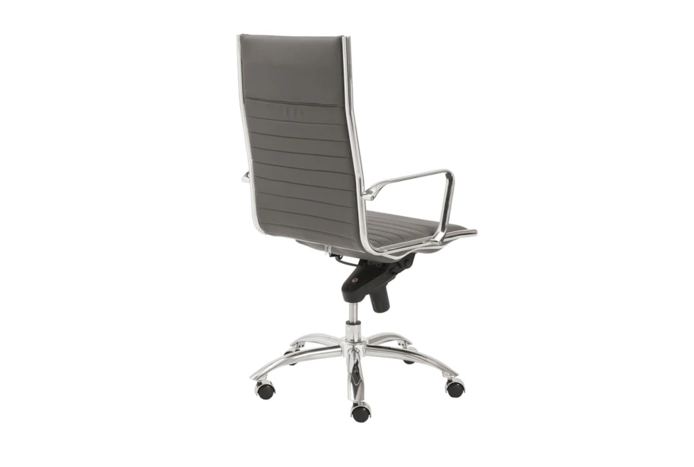 Copenhagen Grey Faux Leather And Chrome High Back Desk Chair 6 Copenhagen Grey Faux Leather And Chrome High Back Desk Chair - Image 4