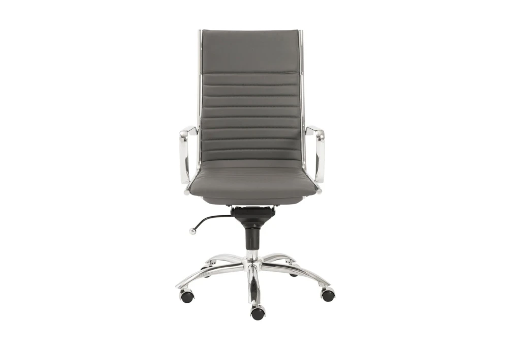 Copenhagen Grey Faux Leather And Chrome High Back Desk Chair 3 Copenhagen Grey Faux Leather And Chrome High Back Desk Chair