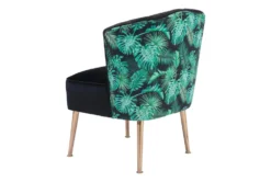 Black Velvet And Tropical Print Accent Chair -Furniluxe 283849 black metal accent chair detail 47
