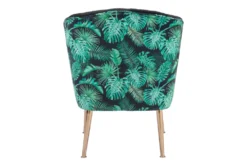 Black Velvet And Tropical Print Accent Chair -Furniluxe 283849 black polyester accent chair detail 55