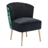 Black Velvet And Tropical Print Accent Chair -Furniluxe 283849 black polyester accent chair signature 03