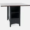 Kennedy Black Two Tone Drop Leaf 48" Counter Table With Storage -Furniluxe 283916 black wood dining table signature 01