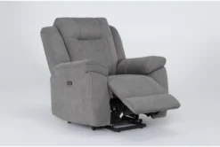 Maine Grey Power Lift Recliner With USB -Furniluxe 284075 grey fabric lift side 20