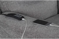 Harvest Boulder Grey Power Lift Recliner With Power Headrest, Lumbar & USB -Furniluxe 284078 brown fabric lift detail 44