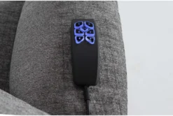 Harvest Boulder Grey Power Lift Recliner With Power Headrest, Lumbar & USB -Furniluxe 284078 brown fabric lift detail 45