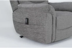 Harvest Boulder Grey Power Lift Recliner With Power Headrest, Lumbar & USB -Furniluxe 284078 brown fabric lift detail 46
