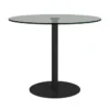 Cadiz Clear Glass And Matte Black 36" Round Bistro Table -Furniluxe 284900 signature 01