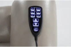 Carl Taupe Leather Power Lift Recliner With Power Headrest & Heat -Furniluxe 286565 brown leather lift detail 44