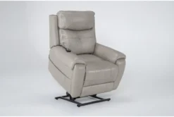 Carl Taupe Leather Power Lift Recliner With Power Headrest & Heat -Furniluxe 286565 brown leather lift side 22