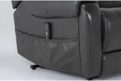 Carl Dark Grey Leather Power Lift Recliner With Power Headrest & Heat 20 Carl Dark Grey Leather Power Lift Recliner With Power Headrest & Heat -Furniluxe 286566 grey leather lift detail 45