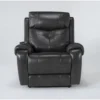 Carl Dark Grey Leather Power Lift Recliner With Power Headrest & Heat -Furniluxe 286566 grey leather lift signature 01