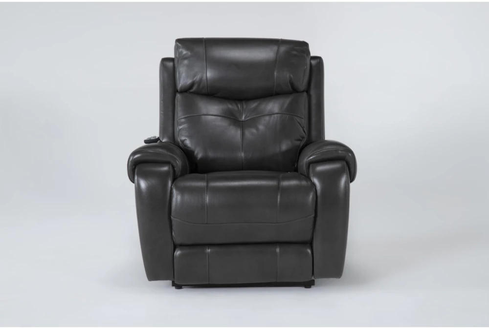 Carl Dark Grey Leather Power Lift Recliner With Power Headrest & Heat 3 Carl Dark Grey Leather Power Lift Recliner With Power Headrest & Heat
