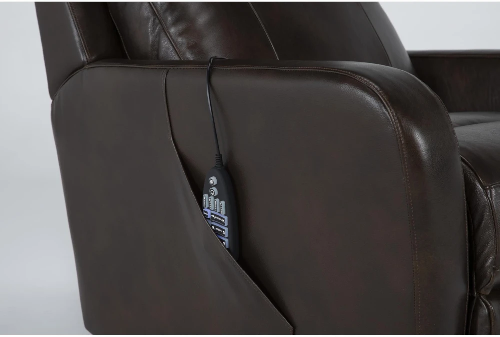 Seville Chocolate Leather Power Lift Recliner With Heat, Massage, Power Headrest & Lumbar 11 Seville Chocolate Leather Power Lift Recliner With Heat, Massage, Power Headrest & Lumbar - Image 9