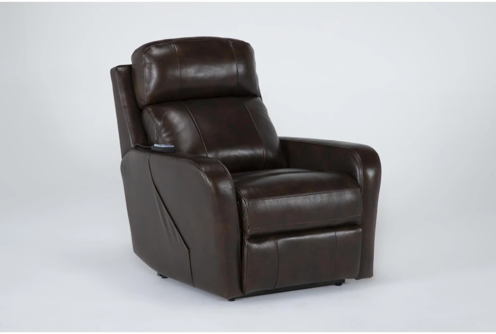 Seville Chocolate Leather Power Lift Recliner With Heat, Massage, Power Headrest & Lumbar 4 Seville Chocolate Leather Power Lift Recliner With Heat, Massage, Power Headrest & Lumbar - Image 2