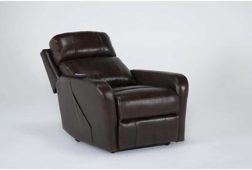 Seville Chocolate Leather Power Lift Recliner With Heat, Massage, Power Headrest & Lumbar 5 Seville Chocolate Leather Power Lift Recliner With Heat, Massage, Power Headrest & Lumbar - Image 3