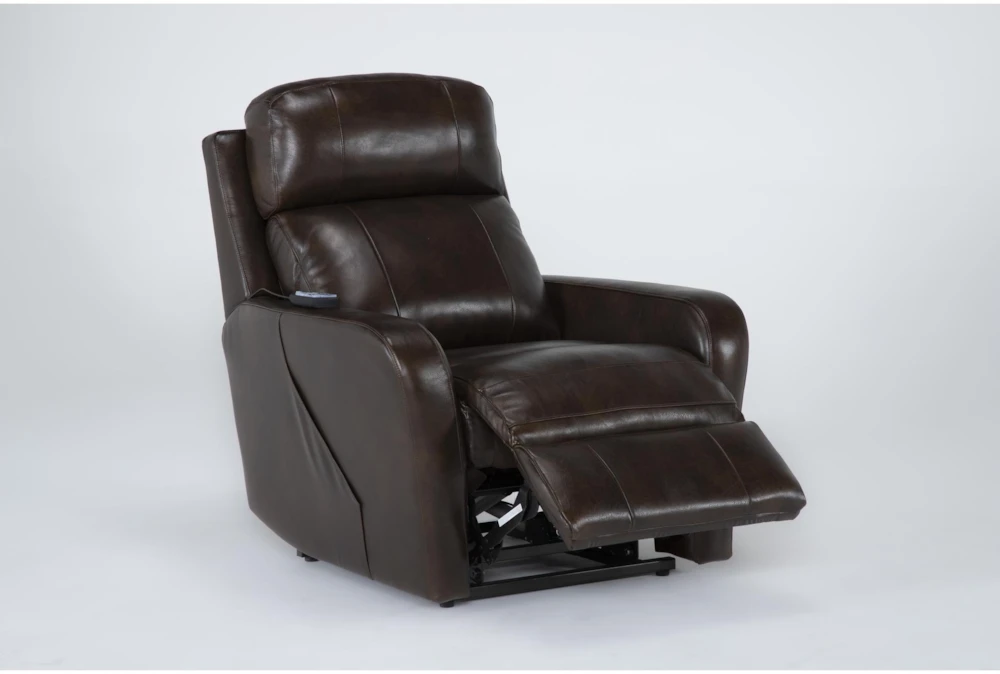 Seville Chocolate Leather Power Lift Recliner With Heat, Massage, Power Headrest & Lumbar 6 Seville Chocolate Leather Power Lift Recliner With Heat, Massage, Power Headrest & Lumbar - Image 4