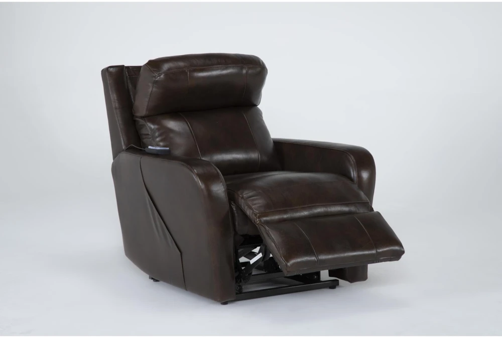 Seville Chocolate Leather Power Lift Recliner With Heat, Massage, Power Headrest & Lumbar 7 Seville Chocolate Leather Power Lift Recliner With Heat, Massage, Power Headrest & Lumbar - Image 5