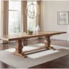 Katherine 94" Rectangular Double Pedestal Dining Table -Furniluxe 288728 brown wood dining table signature 01