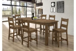 Mcintyre 84" Counter Table -Furniluxe 288868 brown wood counter height table room 85