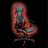 Spectrum Black Gaming Chair With Red Accents, Adjustable Height Armrests & Battery Operated Led Lights -Furniluxe 289893 red polyurethane gaming chair signature 01