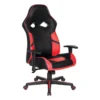Zulu Black Gaming Chair With Red Accents & Adjustable Height Armrests -Furniluxe 289896 black polyurethane gaming chair signature 01