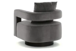 Lily Swivel Accent Chair -Furniluxe 291139 grey fabric accent chair back 82