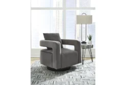 Lily Swivel Accent Chair -Furniluxe 291139 grey fabric accent chair room 85