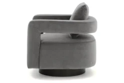 Lily Swivel Accent Chair -Furniluxe 291139 grey fabric accent chair side 14