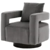 Lily Swivel Accent Chair -Furniluxe 291139 grey fabric accent chair signature 01