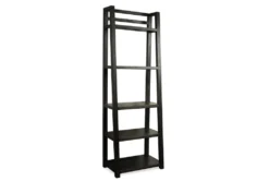 Regis Black 72" Angled Bookshelf -Furniluxe 292516 black wood bookcase side 14