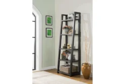 Regis Black 72" Angled Bookshelf