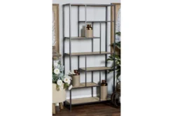 30X64 Brown Wood Shelving Unit -Furniluxe 293159 brown multi media bookcase room 85