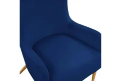 Macey Navy Velvet Wingback Accent Chair -Furniluxe 294766 blue fabric accent chair top 31