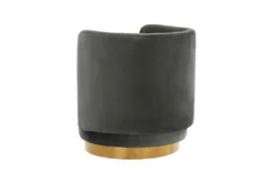 Clarke Dark Grey Velvet Swivel Accent Chair -Furniluxe 294785 grey fabric swivel back 82