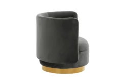 Clarke Dark Grey Velvet Swivel Accent Chair -Furniluxe 294785 grey fabric swivel side 14