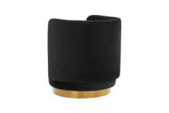 Clarke Black Velvet Swivel Accent Chair -Furniluxe 294788 black fabric swivel back 82