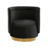 Clarke Black Velvet Swivel Accent Chair -Furniluxe 294788 black fabric swivel signature 03