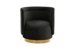 Clarke Black Velvet Swivel Accent Chair