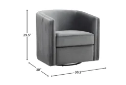 Darby Grey Velvet Swivel Accent Chair -Furniluxe 296319 grey velvet swivel detail 44