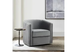 Darby Grey Velvet Swivel Accent Chair -Furniluxe 296319 grey velvet swivel room 86