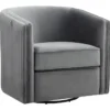 Darby Grey Velvet Swivel Accent Chair -Furniluxe 296319 grey velvet swivel signature 01