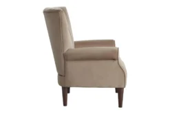 Abram Brown Accent Chair -Furniluxe 296323 brown velvet accent chair side 14