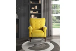 Magdala Yellow Accent Chair -Furniluxe 296934 yellow velvet accent chair room 85