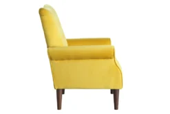 Magdala Yellow Accent Chair -Furniluxe 296934 yellow velvet accent chair side 14