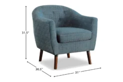 Heaton Blue Accent Chair -Furniluxe 296938 blue fabric accent chair detail 44