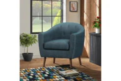 Heaton Blue Accent Chair -Furniluxe 296938 blue fabric accent chair room 86