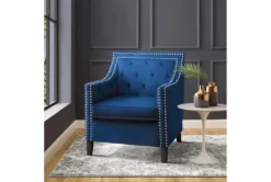 Cecelia Navy Accent Chair -Furniluxe 296940 blue velvet accent chair room 86