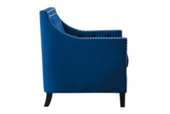 Cecelia Navy Accent Chair -Furniluxe 296940 blue velvet accent chair side 14