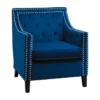 Cecelia Navy Accent Chair -Furniluxe 296940 blue velvet accent chair signature 01