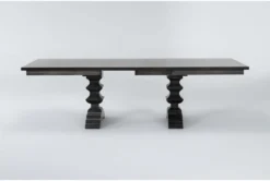 Barton Dew 104" Extension Dining Table -Furniluxe 297383 grey wood dining table front 02